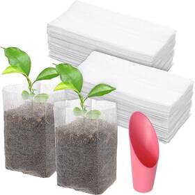 Xy001a Flivevine Plant Nursery Bags Non-woven Biodegradable 5.52 Inch X7.48 /pack Of 200 White