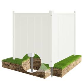Flyyibo 48x44-horizontal Vinyl Privacy Fence 48 Inch Hx44 W Air Conditioner No Dig White Pvc Panels