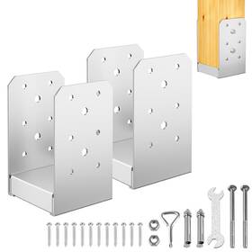 Fmhotu 445008656607 4 Inch X Post Base 2pcs Stainless Steel Adjustable Anchor Bracket Internal