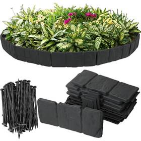 Focefec 0826 Landscape Edging 20pcs 4 Inch Tall Faux Stone Plastic Garden Border