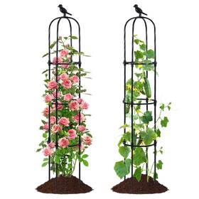 Follook Mwm-xmg170x2-nt-blk Garden Obelisk Trellis For Climbing Plants Outdoor Lightweight Plan