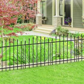 Forehogar Arf2624-6 Metal Garden Fence 26 In H X 12 Ft L 6 Panels 7 Stakes Border Dog Pa