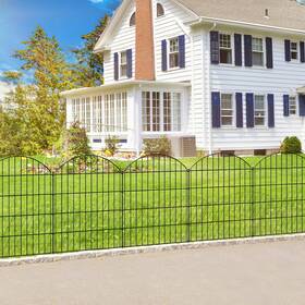 Forehogar Ctw3605 Metal Garden Fence 36in H X 11.7ft L 5 Panels 6 Stakes Dog Border