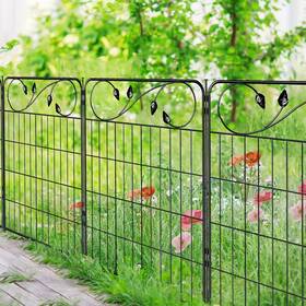 Forehogar Lf3016 No Dig Decorative Garden Fencing 30in H X16ft L 8 Panels 9 Stakes Temporary
