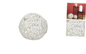 Foreside Home & Garden Fdad08076 And White Distressed Metal Laser Cut Leaf Pattern