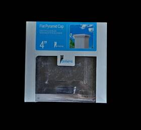 Fortress Accents 52500040 Flat Pyramid Cap Fits 4 Inch Post Gloss Black Sealed