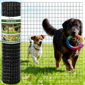 Fruiteam Tsw2x50 Pvc Black Coated Welded Wire Fence - 24 Inch X 50 Ft Rolls Dog Fe