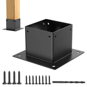 Fucnen 740628703678 4x4 Post Base 1 Pcs Square Bracket Inner Size 3.6 Inch X3.6 Diy Deck Standard Wood