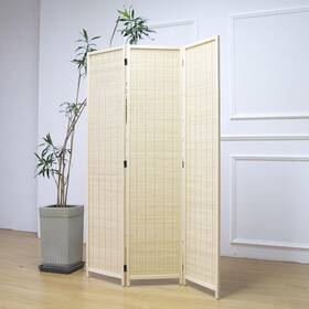Furnnylane Pf2400103 3 Panel Room Divider And Folding Screen Bamboo For