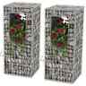 142544 Gabion Basket Posts Planters 2 Pcs Steel 19.7 X19.7 X47.2