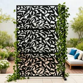 Gaomon Hyggrjwb0wblq Metal Privacy Screen Outdoor 72 Inch H Freestanding Fence