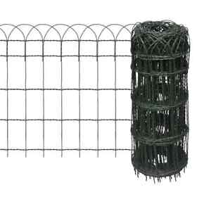 141074 Garden Border Fence Powder-coated Iron 984.3inchx25.6inch