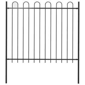 277599 Garden Fence With Spear Top Steel 468.5inchx23.6inch Black