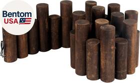 K651a01 Garden Log Rolls Edging - Wooden Short Fence Border 6.5 Inch H X 47 L Burnt