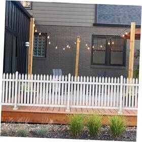 Gardendecors Depot Gdpvcfsin8430p34n Set W84 X H30 Vinyl Picket Inch Concrete Ground 1 34 Pickets Straight