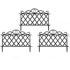 Gardenised Qi004078 Plastic Garden Edging Border Fence Flower Bed Barrier Pk 3