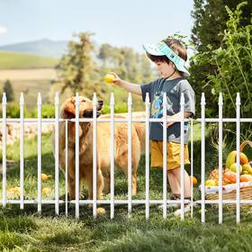 Gardens Fg2424w Metal Garden Fence 24 Inch W X H 10 Panels Total 20 Ft Decorative Border Fol