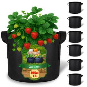 Gardzen Gbb-30g-6 30 Gallon Grow Bags With Waterproof Liner 500g Thick Gallons