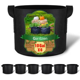 Ggb-10g-6 Gardzen 6-pack 10 Gallon Grow Bags 300g Thickened Gallons