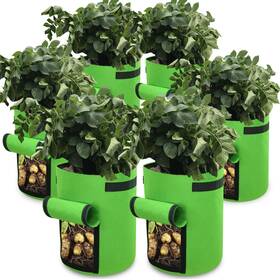 Gardzen Ggb-10g-l 6 Pack Bpa-free 10 Gallon 16d X 12h Inches Green