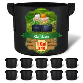Gardzen Ggb-1g 10-pack 1 Gallon Grow Bags 300g Thickened Fabric Black