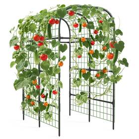Garveelife L38umgkwphngis9ldl2m4au5sfj 7.3 Ft Metal Garden Arch Trellis For Cucumber Melon And Climbing Plants