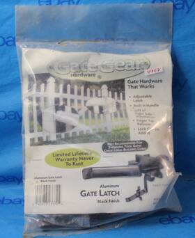 Gate Gear 040933233724 Hardware Black Aluminum Latch Garden