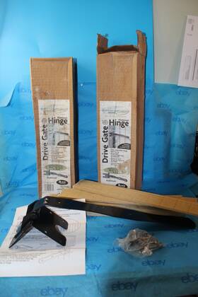 Gate Gear 040933490721 Large Hardware Drive Black Aluminum Garden Hinge Lot Of 2 Set