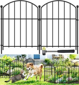 Gaxi 750108479092 Decorative Garden Fence 17in X 10ft 10 Pack Rustproof Metal Animal Barrier F