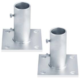 Gd331-t2 Gbgs 2 Pcs Inch Fits 1-7/8 Od Chain Link Fence Post Floor Flange Mailboxes Pole