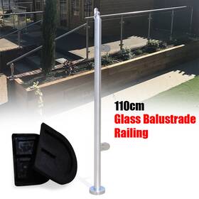 Gdrasuya10 763508629967 110cm Glazing Stainless Steel Handrail Fence Glass Balustrade Post Railing Usa
