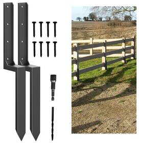 Gebarow Jig0012 Fence Post Anchor Thickened Fences Repair Kit Heavy Duty Steel