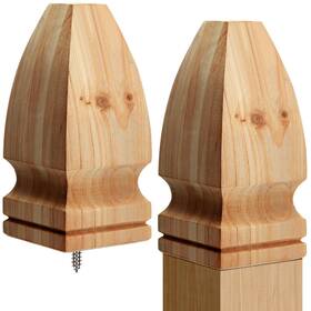 Geetery Lec-geetery-2256 2 Pcs 3 X Inch Wooden Finial With Screw Fence Topper Gothic Post To