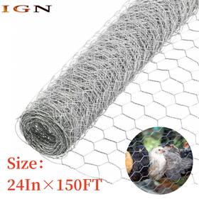 Genrics Ign1143370 24 Inch 150ft 2 Holes Galvanized Poultry Net Metal Fencing Chicken Wire High Quality