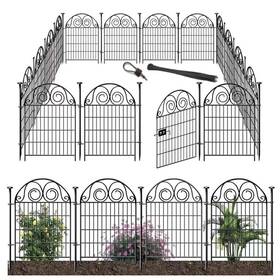 Getlay 36× 27in Panels 1 Tall Garden Animal Barrier Fence With Gate 36 In H 30.6 Ft L 14 Panels D