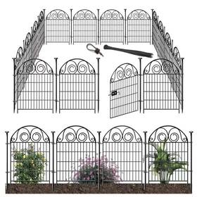 Getlay 36 27in Panels 1 Tall Garden Animal Barrier Fence With Gate 36 In H 30.6 Ft L 14 Panels Dog