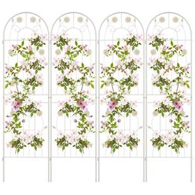 Giantex Gx4143wh-tg 4 Pack Garden Trellis 5.9 Ft Tall Galvanized Steel For Climbing Plan