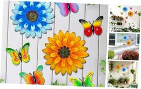 2flower Giyyomtr 2pcs Metal Flowers Wall Decor With 5 Two Pcs Butterfly