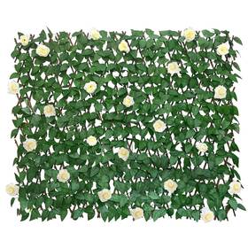 Glant 748521836004 Expandable Privacy Screen For Balcony Faux Ivy Fencing Panel White Rose