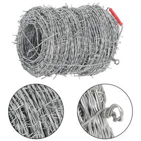 Globalmart-top Gt7716436 Barbed Wire Fence - 328 Ft 4 Point 18 Gauge 1.6mm Barb Roll For Garden