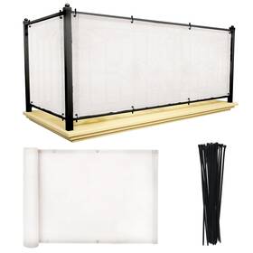 Wh-3x10 Globreen Sm-ba/wh-3x10 Cream White Balcony Privacy Screen 3ft X 10ft 185 Gsm Hdpe Fence Cover