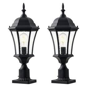 Lm4610-m-bk-2p Goalplus 24 Inch Aluminum Outdoor Post Light With 3 Fitter Base For Pole Mount 2 Pa