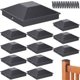 Goovilla Gv-apc12pb 4x4 Post Caps Blackactual 3.5 Inch X 12 Pack Aluminum Metal Fence