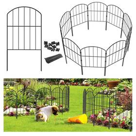 Goovilla Gv-df25pb Garden Fence 27ft X 24in 25 Pcs Rustproof Metal Black No Dig Total