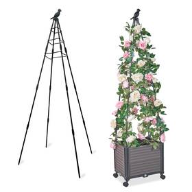 Jbs0076 Gotruth Obelisk Trellis With Planter Boxes 63 Inch Rustproof Outdoor Plant Support