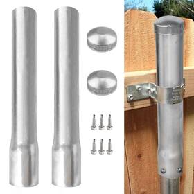 Grelwt Gre-pzg-38cm-2p 2 Pack 2-3/8 Inch Od Metal Post Extender 12 Fence Extension Height Hot-di