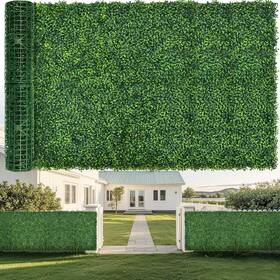 Grenyx 758038461842 Artificial Grass Wall Panels 40 Inch X120 33.33 Sqft - Uv Protected Privacy Fen