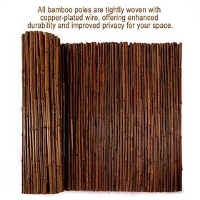 Groovboo Bg-tbf-h3l8 Carbonized Bamboo Cane Fence For Garden Balcony Decoration Panel