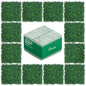 Ew-110 Grooy 20 Inch X20 Grass Wall12pcs Artificial Boxwood Panels4 Layers Plant Wall Gr
