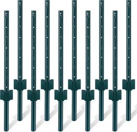 Gtongoko 744759263070 3 Feet Sturdy Duty Metal Fence Post Pack Of 10 U For Fencing Gre